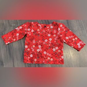 Carters - Red Floral Long Sleeve Top - SIZE: 6 Months